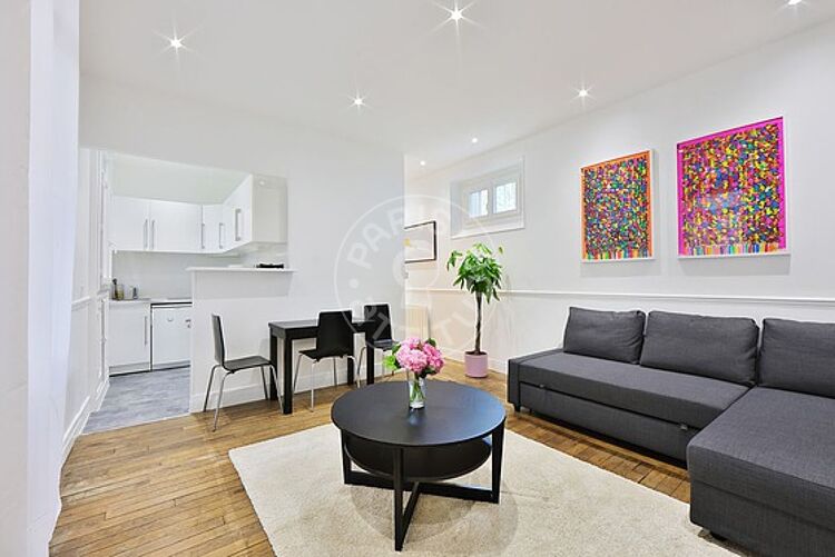 Living room - Furnished 1 bedroom - Paris 75011 - 21154